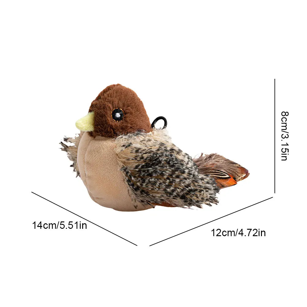 Flapping Bird Cat Toy Interactive Flappy Bird Cat Toy for Cats Plush Electric Squeaky Simulated Chirping Bird Kitten Toy for Pet