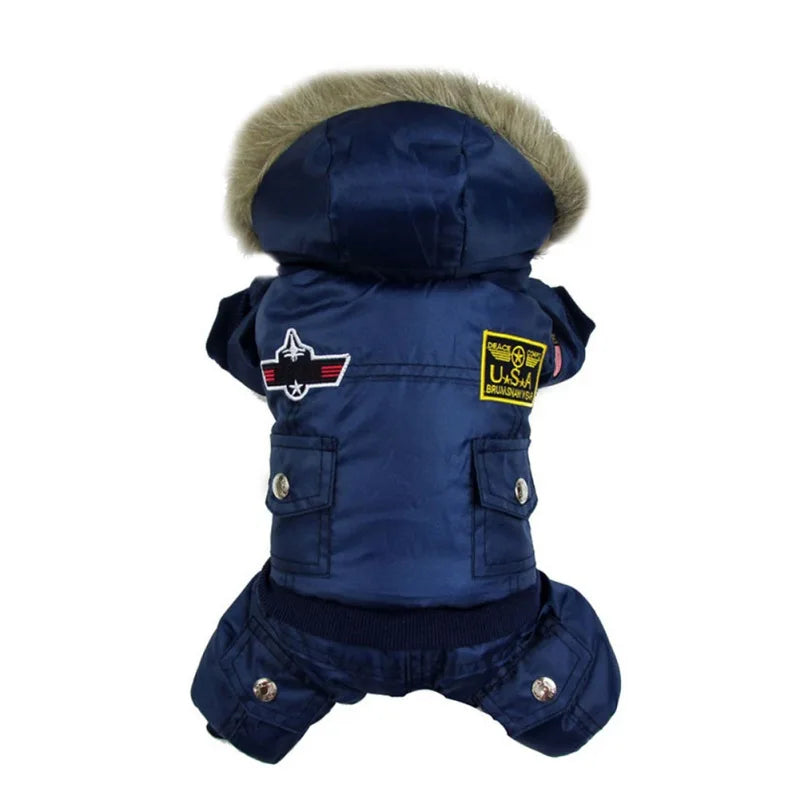 Autumn Winter Warm Pet Dog Jacket Uniform Thicken Hooded Dog Padded Coat For Small Medium Dogs Puppy Jumpsuit Waterproof Coats