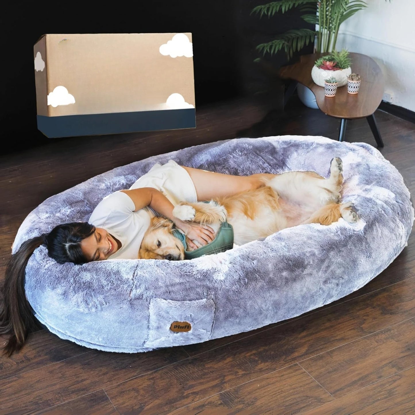 US Human Dog Bed,  Size Fits Adult and Pet Washable Giant People  DOG BED