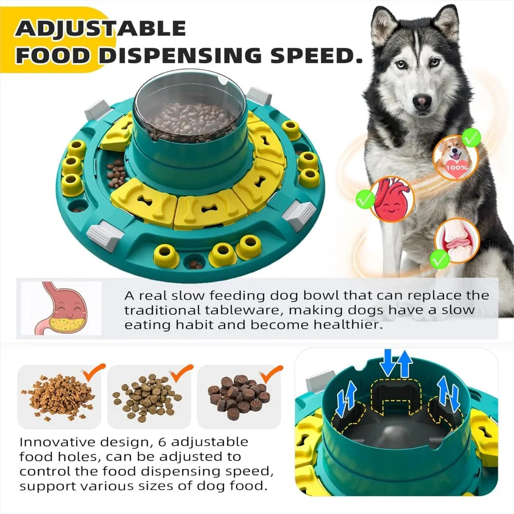 Dog Puzzle Toys Level 4 in 1 , Self Play Slow Feeder Food/Treat Feeding Dispenser, Dogs Toys,  Dog Feeders