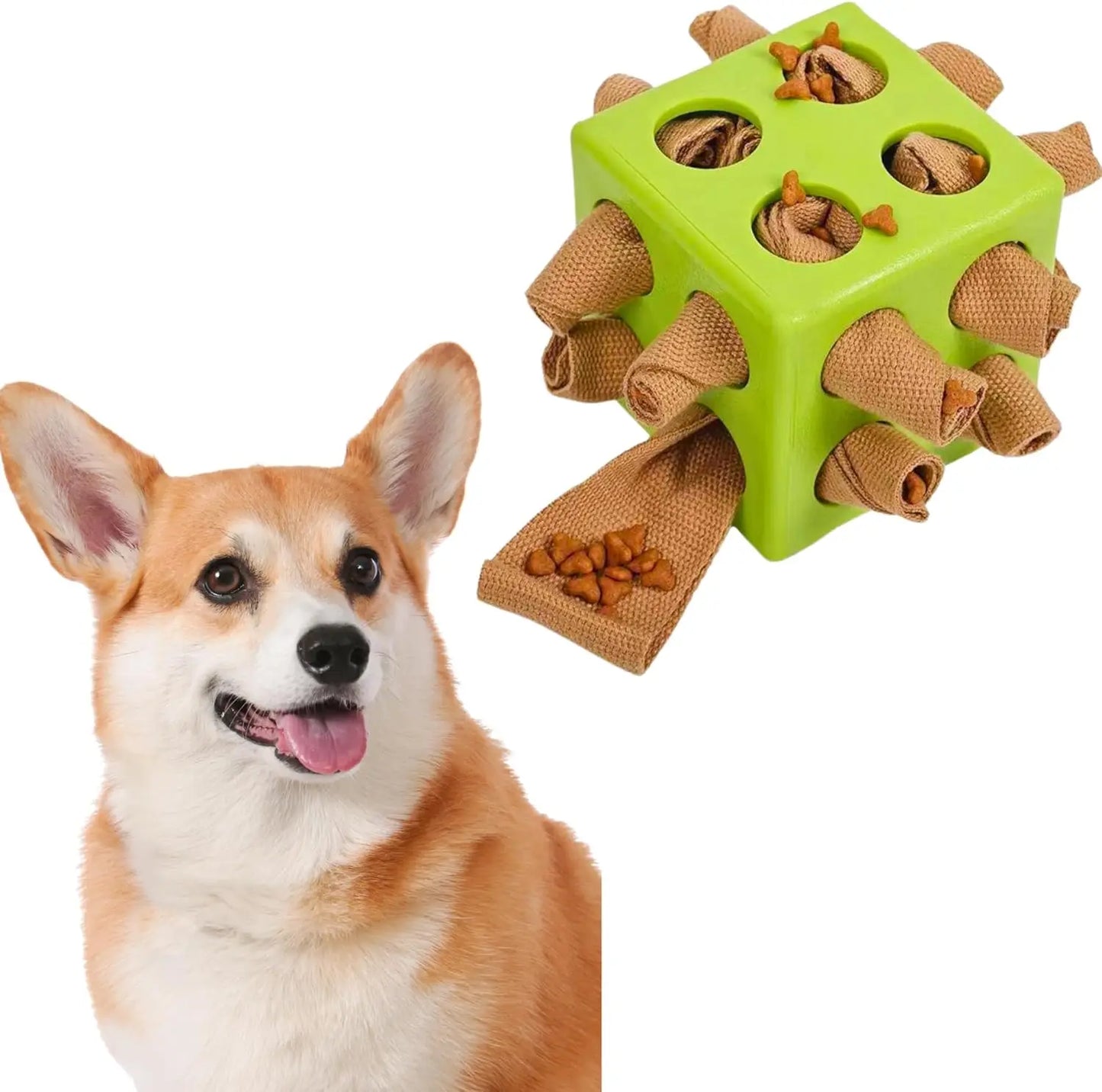 Dog Enrichment Puzzle Toy, Interactive Snuffle  for Dogs Encourage Stimulation Food Foraging Skill, Resistant Rope to Hide Treat