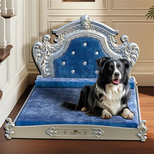 Stunning Large Dog Bed with Headboard Thicken Soft Dutch Velvet Pet Sofa