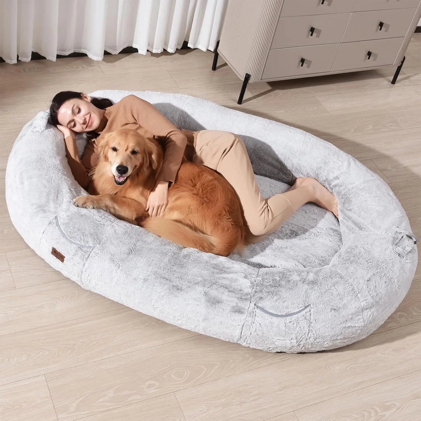 US Human Dog Bed,  Size Fits Adult and Pet Washable Giant People  DOG BED