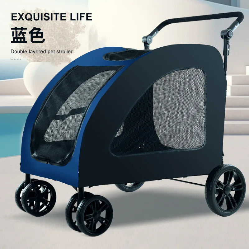 Medium and Large Dog Out Trolley Pet Trolley Foldable Elderly Dog Disability Assistance Car Cat Stroller Cat Cart Pet Stroller