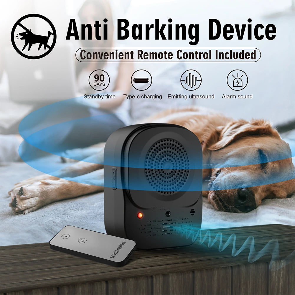 Ultrasonic Dog Barking Stop Device 4 Level Stop Barking Training Device Dog Barking Control Devices for Small Medium Large Dogs