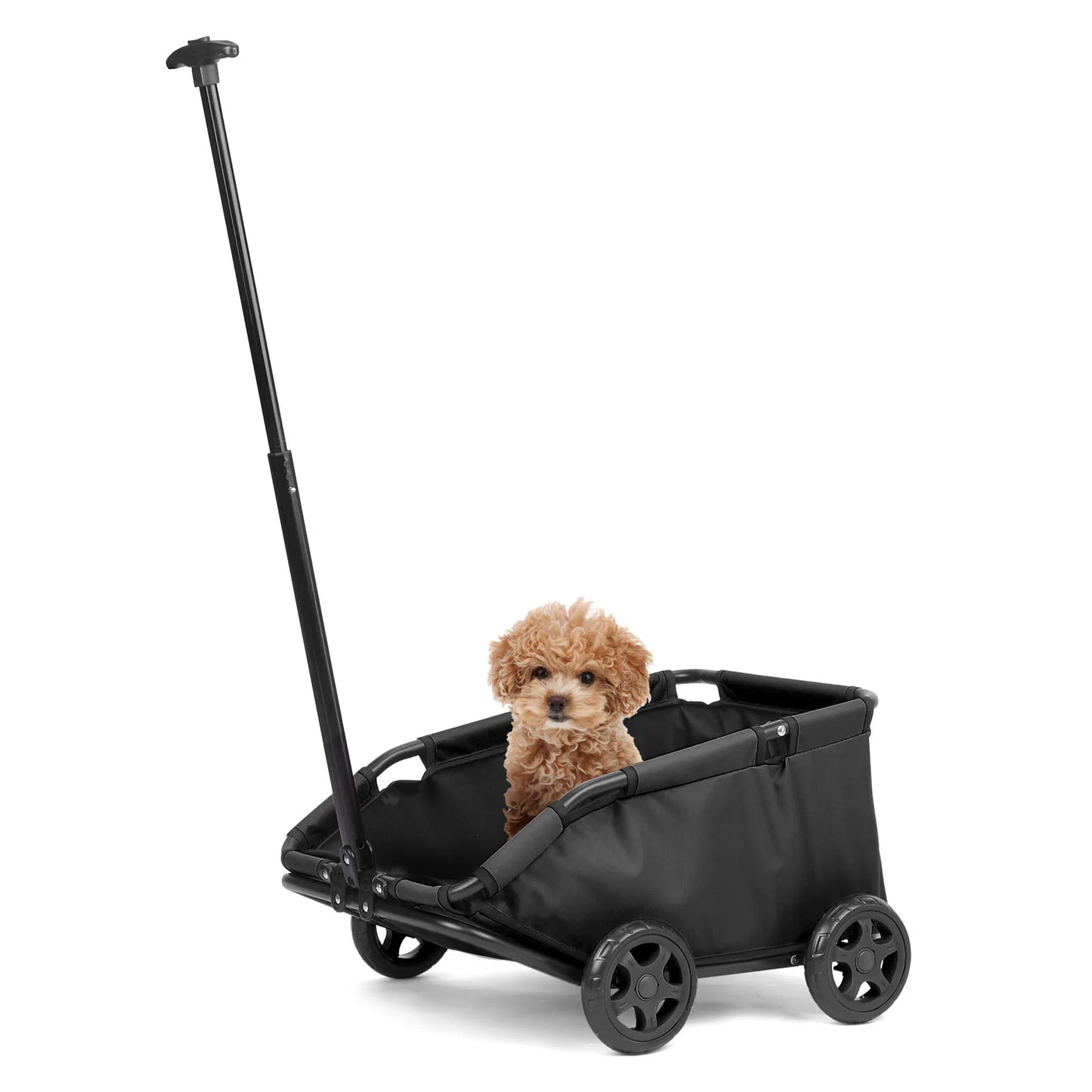 Small Pet Cart 4 Wheels Folding Dog Stroller Lightweight 360° Rotating Trolley Pet Stroller