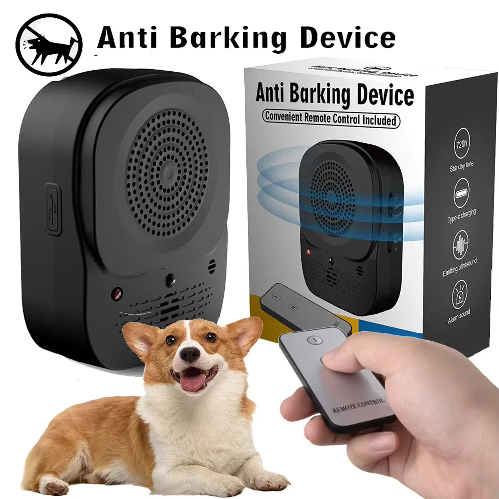 Ultrasonic Dog Barking Stop Device 4 Level Stop Barking Training Device Dog Barking Control Devices for Small Medium Large Dogs