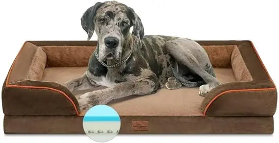 XXL Orthopedic Dog Bed for Extra Large Dogs, Waterproof Orthopedic Foam Dog Beds, Washable Dog Sofa Bed with Removable Cover & N