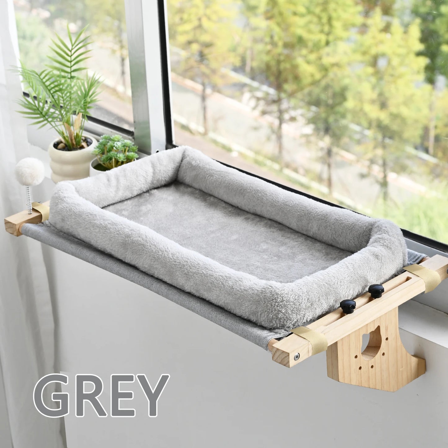 Cat Mattress, Window Hammock Design, Double-Sided Bed, Suitable for All Seasons, High-Quality Hardwood Framework, Suitable for All Kinds of Cats, Can Be Placed in the Window Sill, Floor and Bedside, with Cat Scratching and Pl