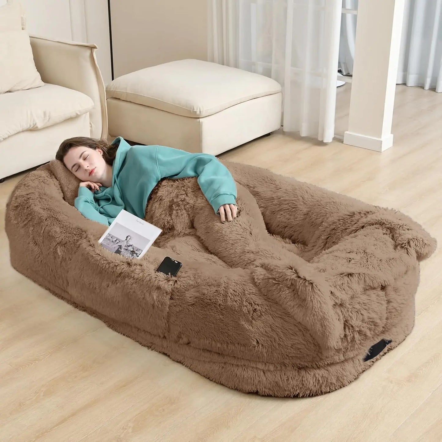 US Human Dog Bed,  Size Fits Adult and Pet Washable Giant People  DOG BED