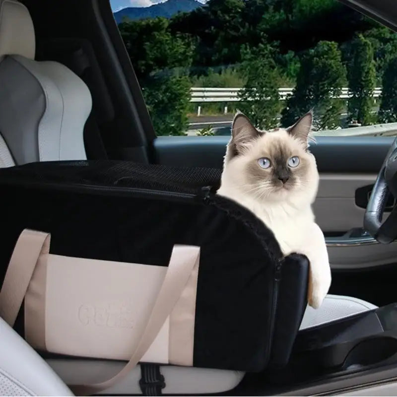 Dog Bed For Car Console Plush Car Pet Booster Seat Detachable Armrest Booster Seat Non-slip Car Pet Booster Seat For Traveling