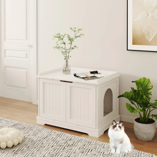 HOME BI Cat Litter Box Enclosure, Cat Litter Box Furniture Hidden,