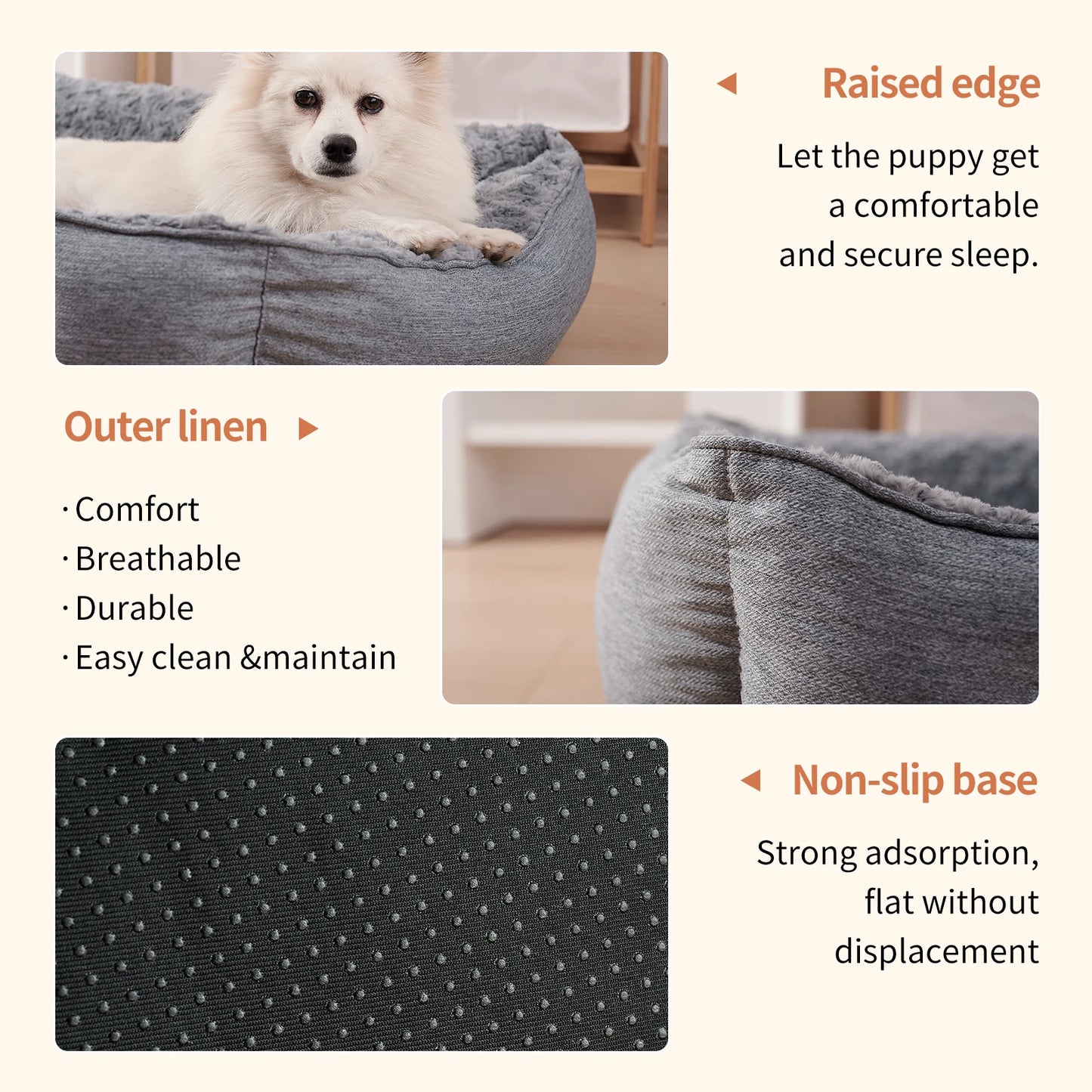 Dog Bed for Large Medium Small Dogs Thickened Filled Rectangle Dog Bed Orthopedic