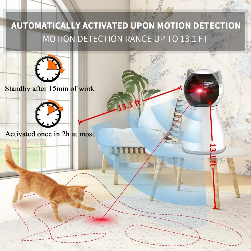 Laser Cat Toys for Indoor Cats,The 4th Generation Real Random Trajectory Motion Activated Rechargeable Automatic Cat Laser Toy