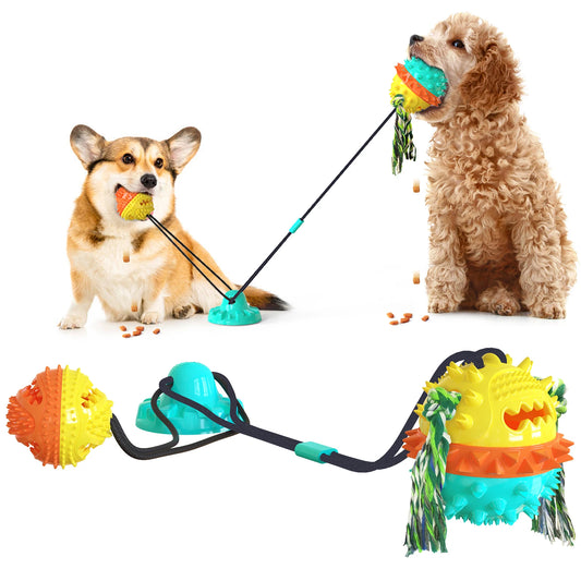 New Coming Funny Interactive Dog Toys Bite Resistant Sucker Dog Chew Rope Drawstring Ball Pull Toy