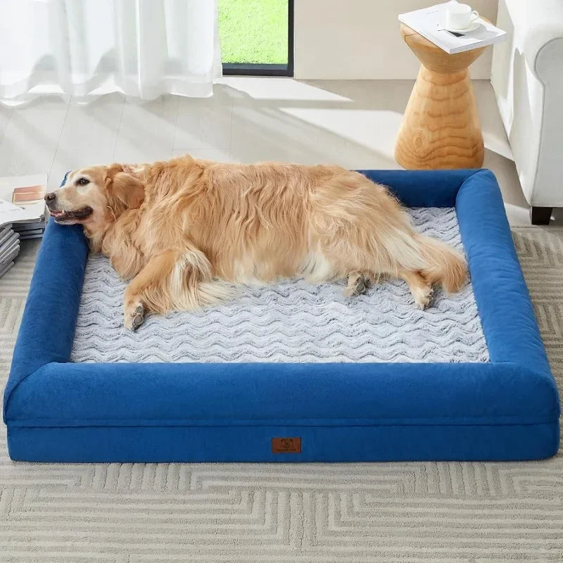 Orthopedic Dog Beds for Large Dogs, Extra Large Waterproof Dog Couch with Removable Washable Cover & Anti-Slip Bottom